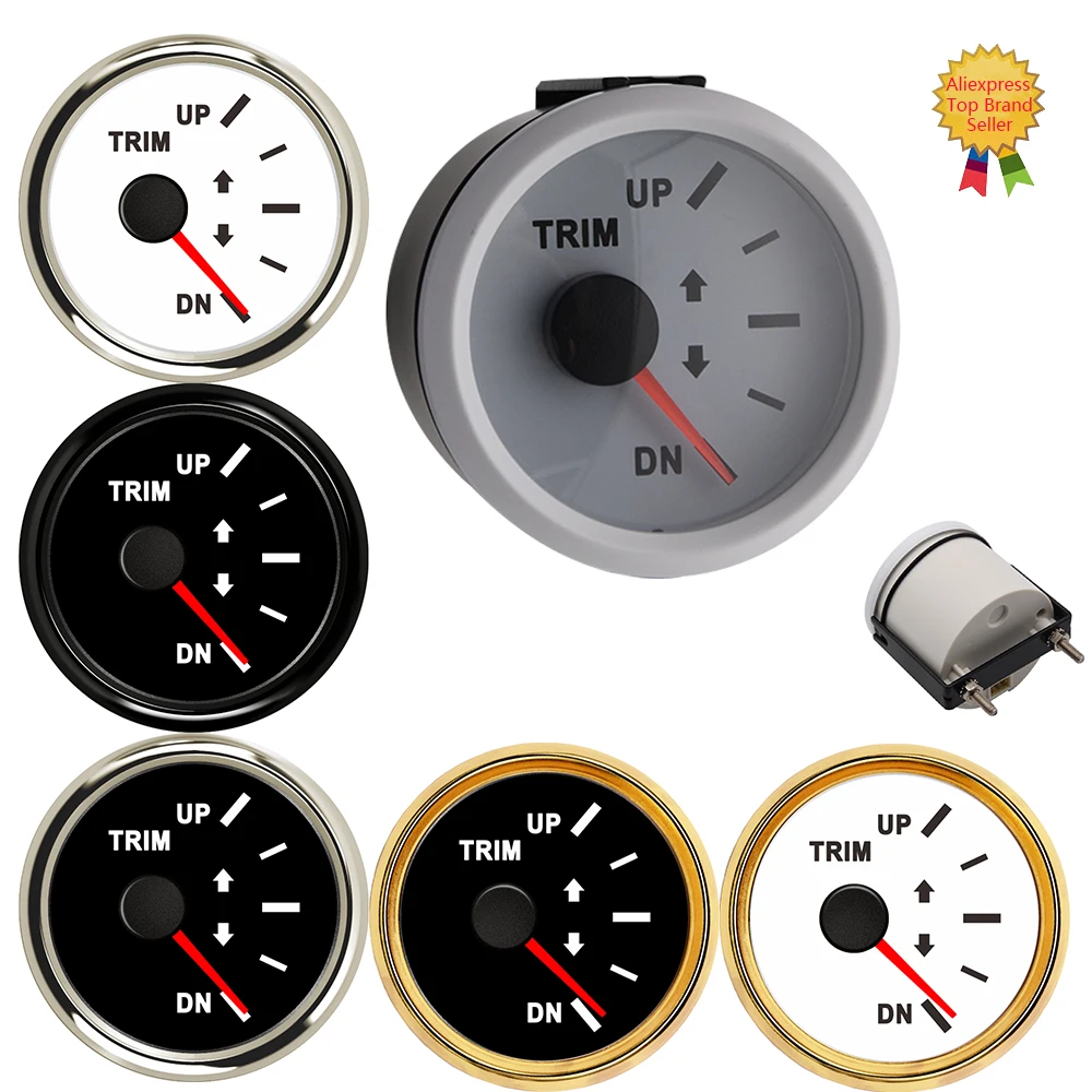 Boat Trim Gauge 52MM Marine Trim Tilt Indicator 2" Up to Dn Marine Boat