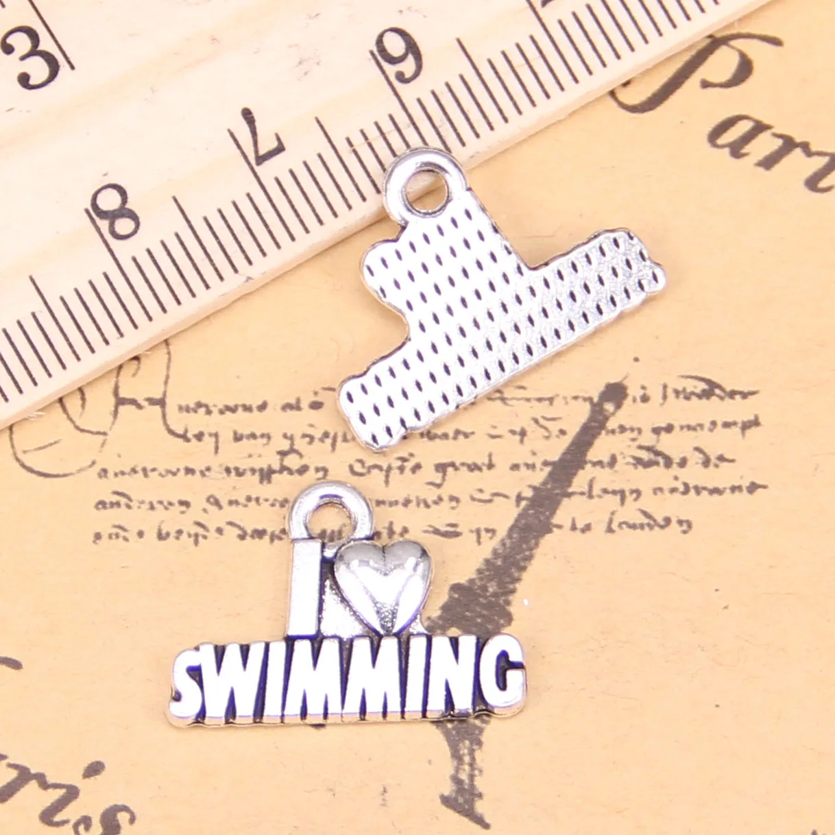 14 шт амулеты i love swimming 22x15 мм старинные подвески Винтажные Ювелирные изделия из