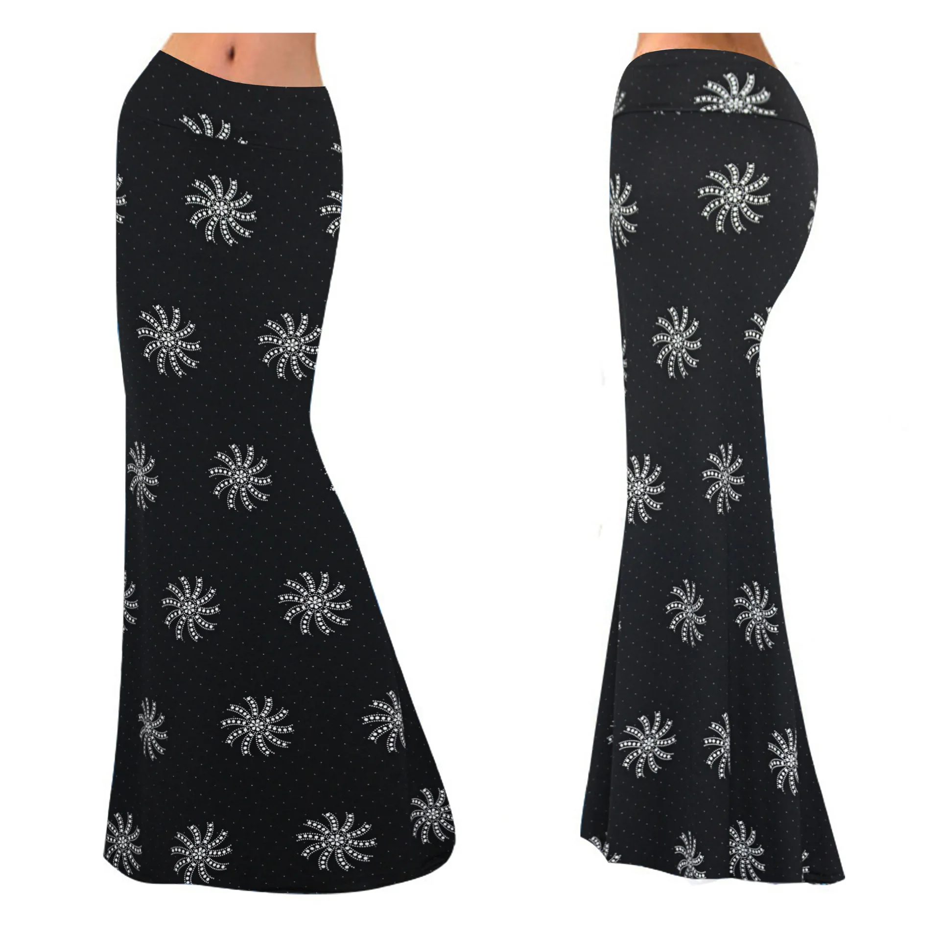 HAOOHU s m l 3XL новые летние элегантные юбки длинные женские юбки с принтом больших размеров юбка женская