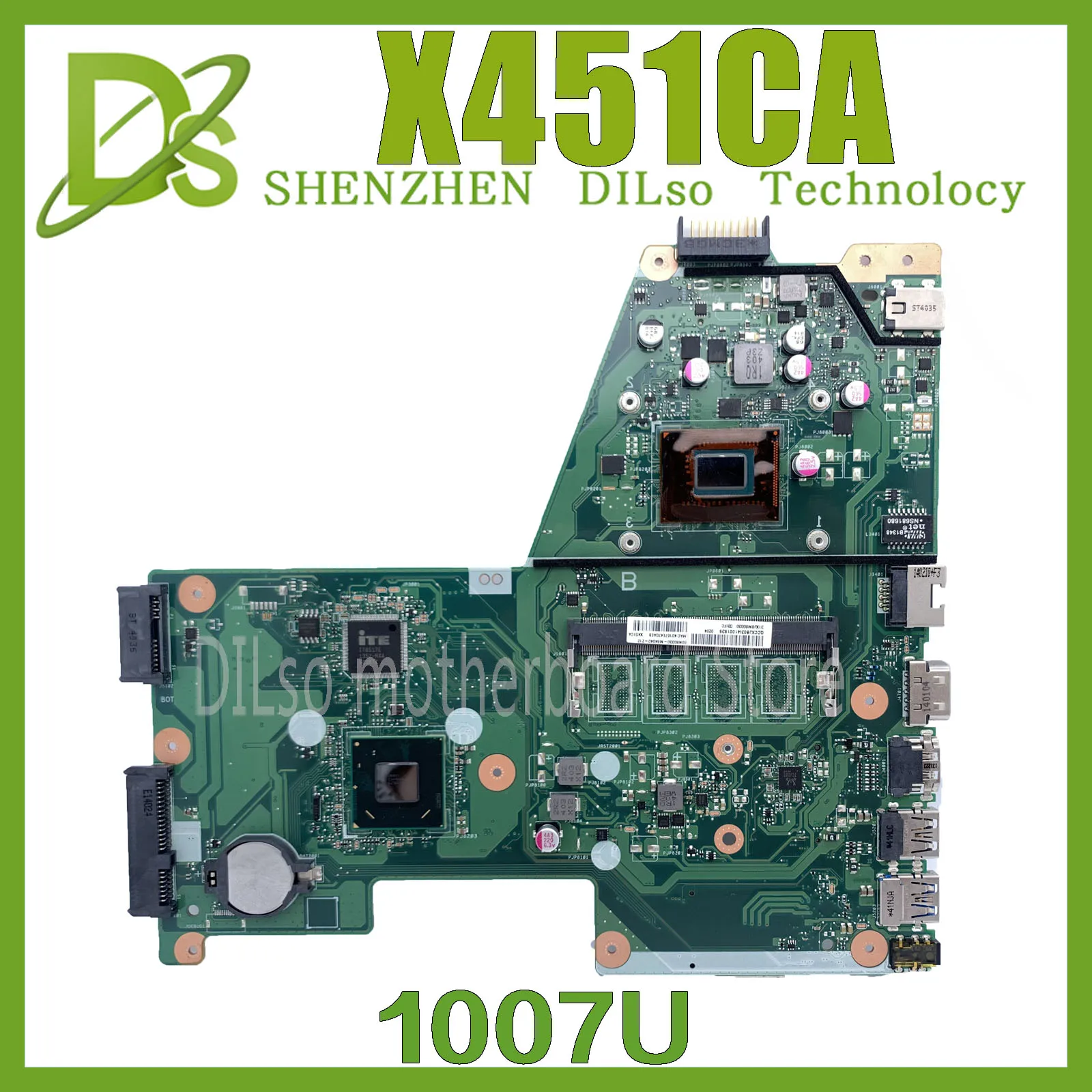 KEFU подходит для ASUS X451CA X451CAP F451C R412CA X451C 1007U CPU ноутбук материнская плата Тест 100%