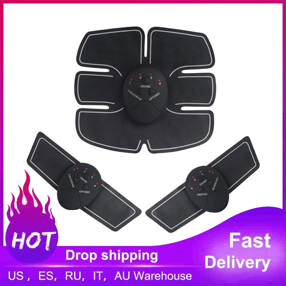 

EMS Muscle Stimulator Set WirelTrainer Smart Fitness Abdominal Training Electric Weight Loss Stickers Body Slimming Belt Unisex