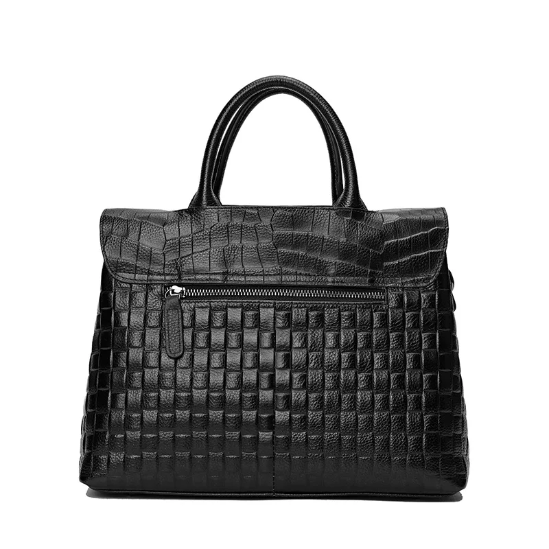 lady elegant real leather handbag for OL office commuter one shoulder bag women aligator black grey green red top-handle bag
