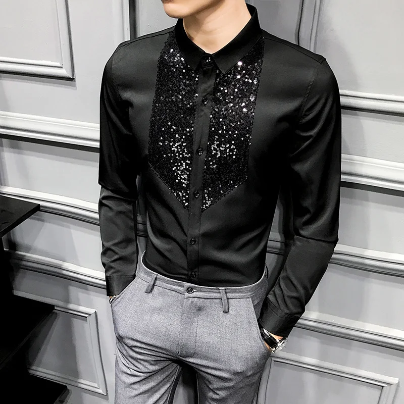 mens sparkle dress shirt