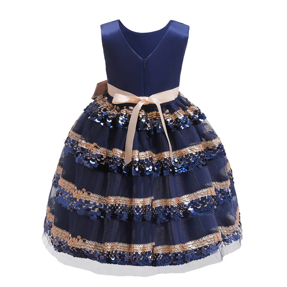 New Girls Dresses For Party And Wedding Princess Christmas Dress Sequins Children Evening Clothing Red Kids Prom Gown 2-10 Years (8)