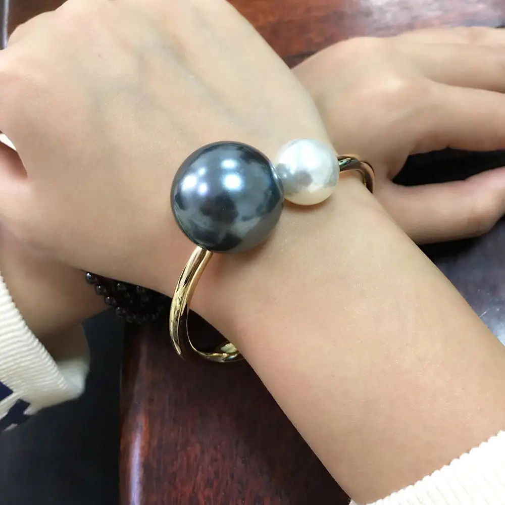 MANILAI Fashion Charm Bracelets For Women Accessories Imitation Pearl Cuff Bangles Statement Jewelry Gift pulseiras bangle bracelet