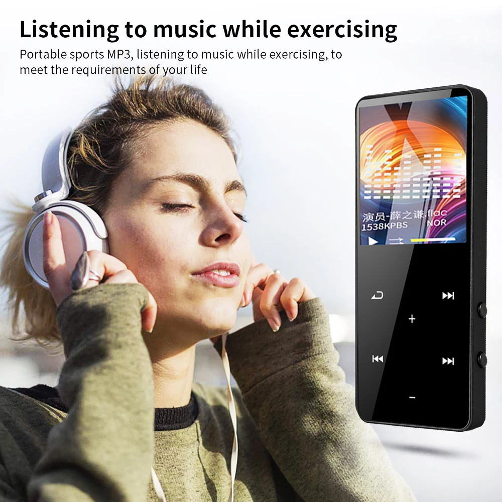 Bluetooth MP3-плеер портативный мультимедийный плеер мини MP3 HiFi музыкальный медиаплеер FM, запись, электронная книга, часы, шагомер 32 Гб