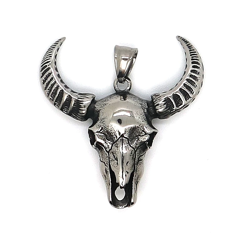 Ciondolo Unisex In Acciaio Inossidabile 316L Cool Classic Ox Head Cowboy Pendant