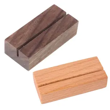 

Wooden Numbers Photo Display Stand Business Card Holder Name Memo Clips Office Desk Organizer Dinner Party