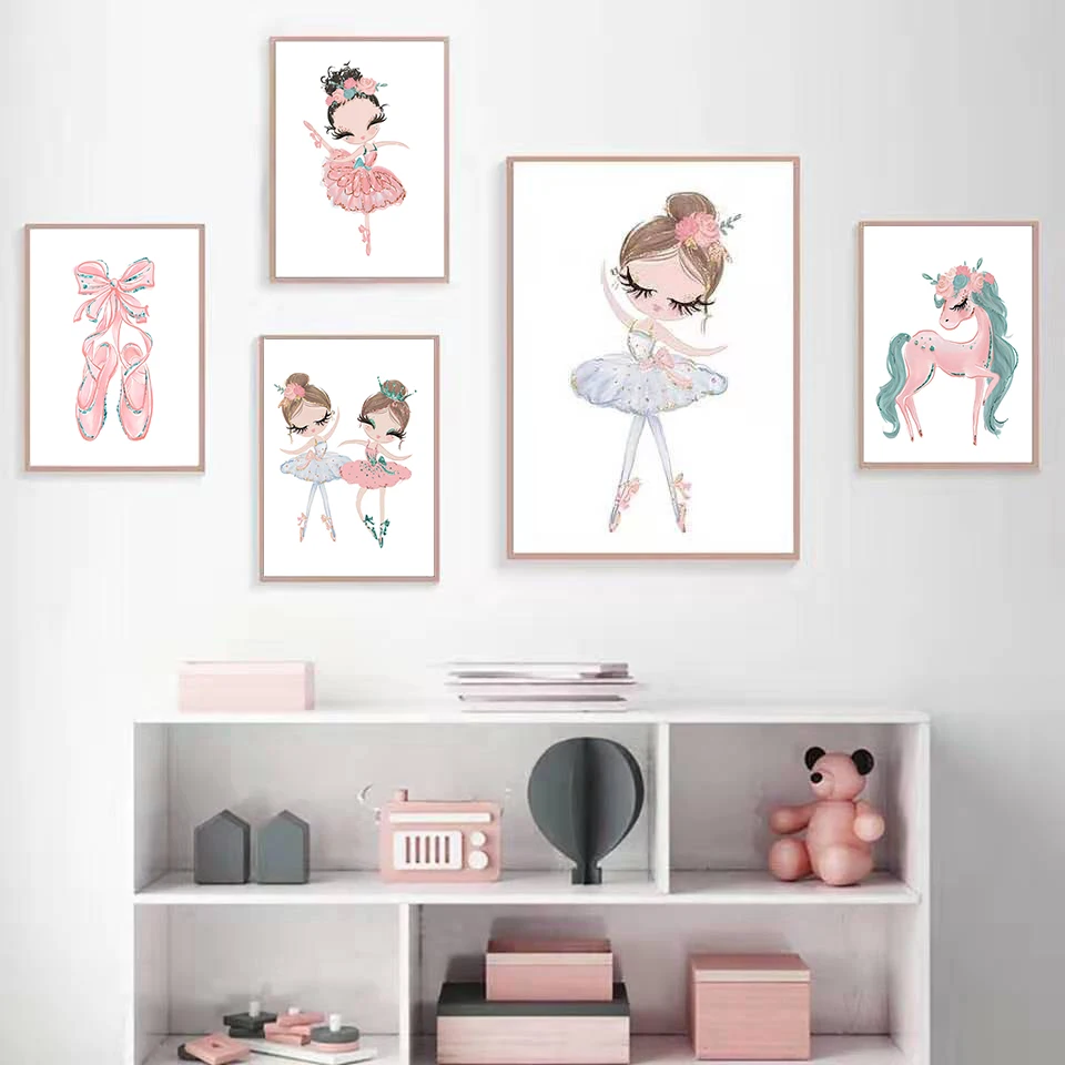 Ballerina-Girl-Poster-Unicorn-Swan-Nordic-Nursery-Wall-Art-Pictures-Print-Canvas-Painting-Kids-Bedroom-Decoration (1)