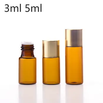 

3ml Mini Amber Glass Bottle with Cap Empty Protable Sample Vial Essential Oil Bottle Fast Shipping