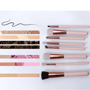 

8PCS Make Up Foundation brush Wool Fiber eyeshadow eyebrow eyeliner soft Cosmetic Brushes Eye Shadow pinceis de maquiagem J913