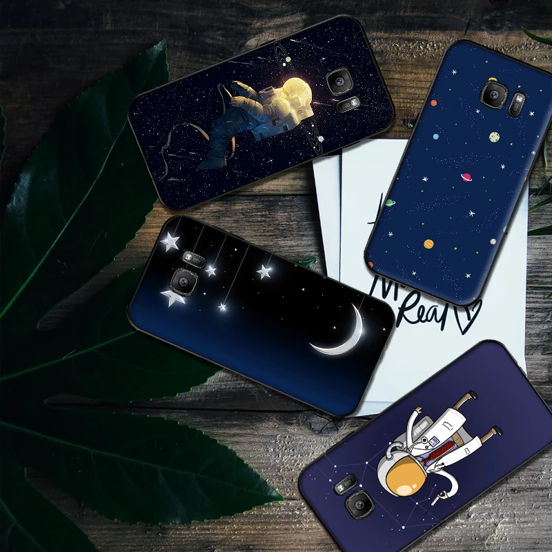 Sun And Moon Star soft silicone Phone Case for Samsung Galaxy S6 S8 Edge S7 S9 Plus S10 S10E Note 9 8 Cover | Мобильные телефоны и