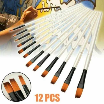 

New Hot 12 Pcs Artist Brush Set Painting Brushes Assorted Artist Kids Paint Hobby Craft Art