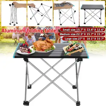 

S/M/L Easy to Assemble Aluminium Alloy Portable Foldable Camping Table Folding Computer Desk Outdoor Furniture for Camping