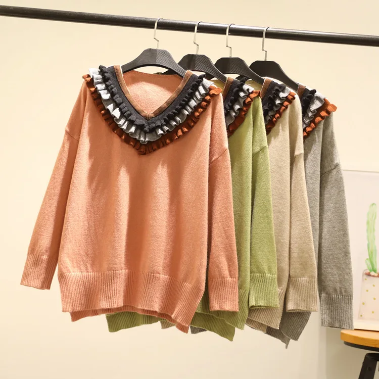 

200 180 Plus-sized Female Autumn Fat Mm140 Bust 130 Korean-style Slimming Pullover Sweater Sweater Base