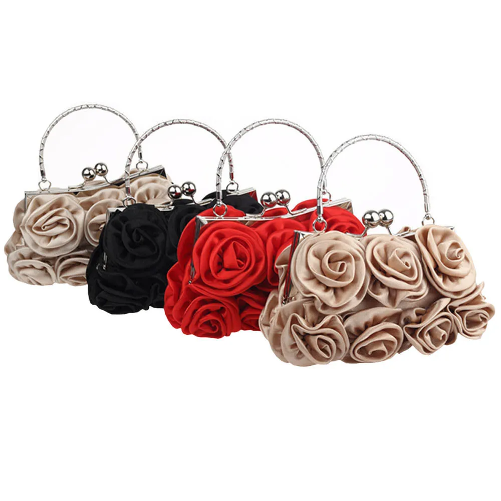 elegante bolsa nupcial floral bolsa vestido de