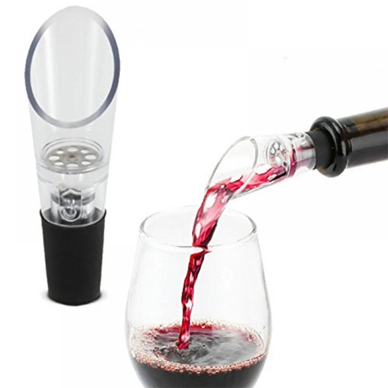 Stainless Steel Vacuum Sealed Wine Bottle Stopper Cap Funnel Pourer Decanter