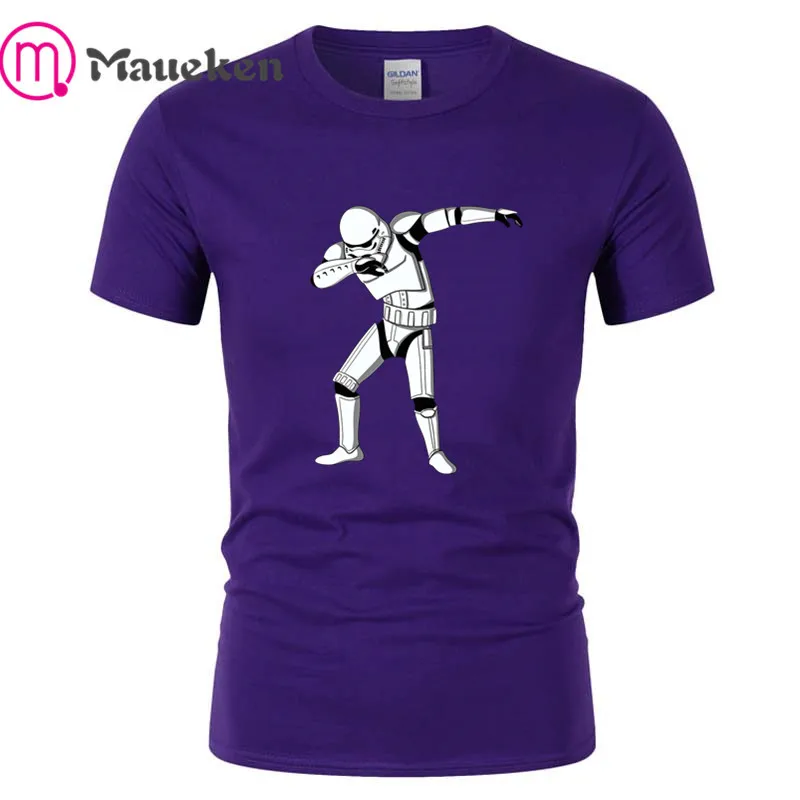 Мужская футболка Dab Trooper с героями мультфильмов, модная футболка, хлопковая футболка с коротким рукавом для звездных войн - Цвет: Purple