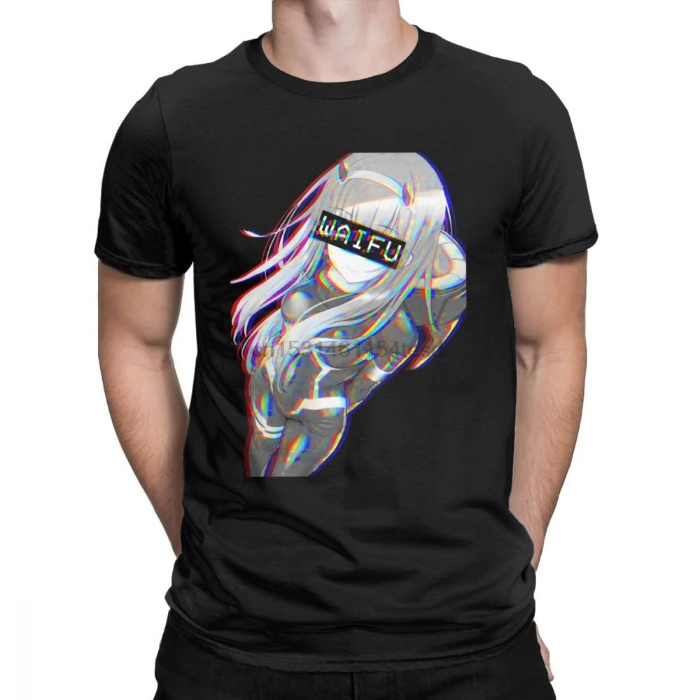 Man's Darling In The Franxx T Shirts Zero Two Short Sleeves Anime Manga Tees clothing Pure Cotton Normal T-Shirts | Мужская одежда
