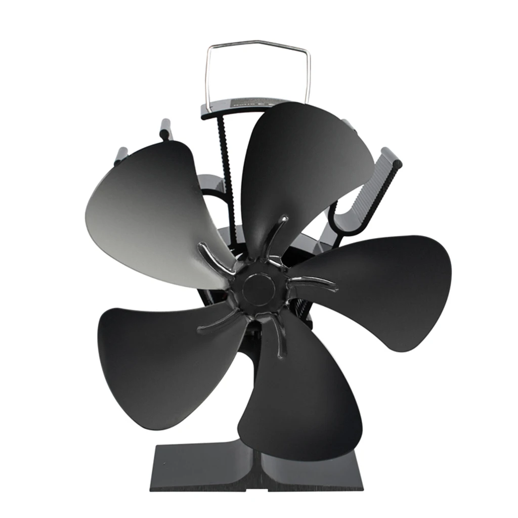 

5 Blades Heat Powered Stove Fireplace Eco Friendly Fan Fuel Saving Wood Burner