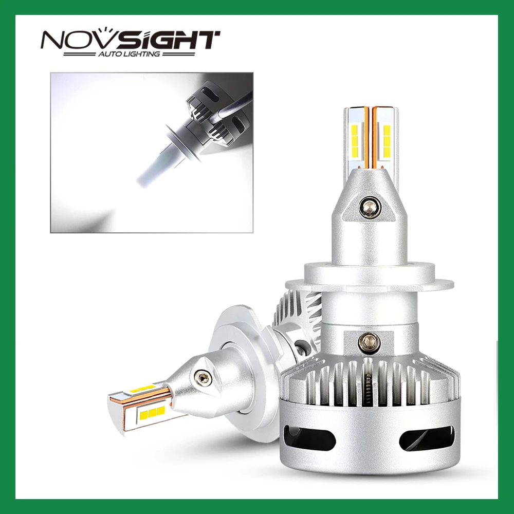 NOVSIGHT H7 светодиодный H11 H8 лампы для автомобиля проекционные 9005 9006 9012 D1 D2 D3 D4 D5 D8 авто