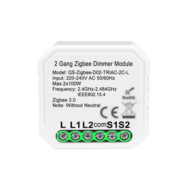 3.0 Smart Dimmer Switch 1/2 Gang No Neutral Relay Tuya Smart Home Remote Control Module Work With Alexa Google Home