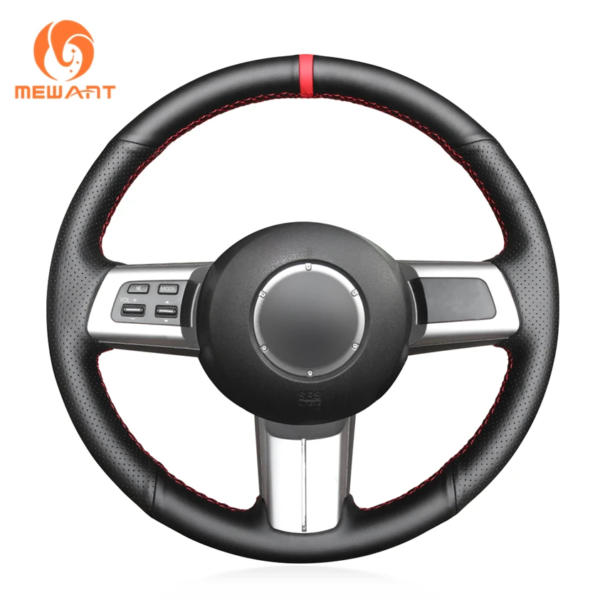 Black Genuine Leather Suede Car Steering Wheel Cover For Mazda Mx5