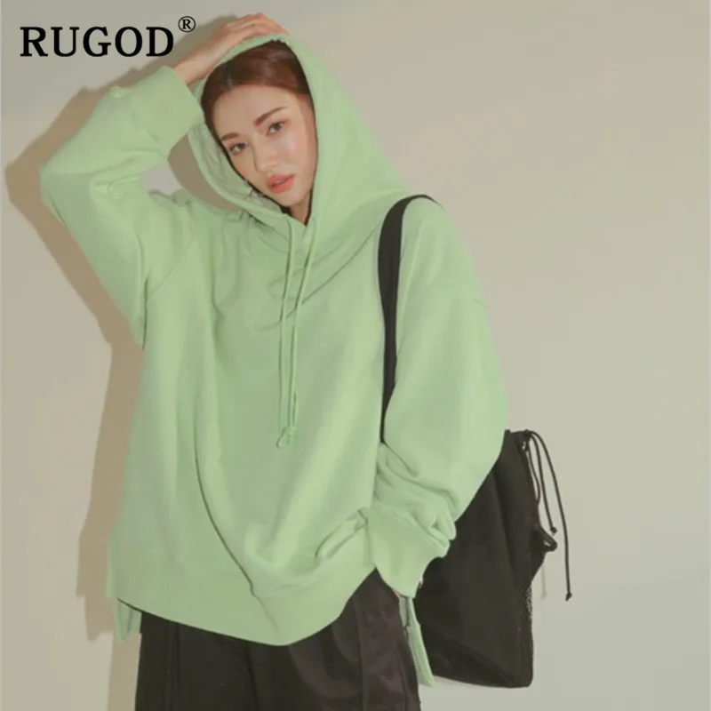 RUGOD Новые Модные цветные толстовки женские корейские ins с длинным рукавом осенние