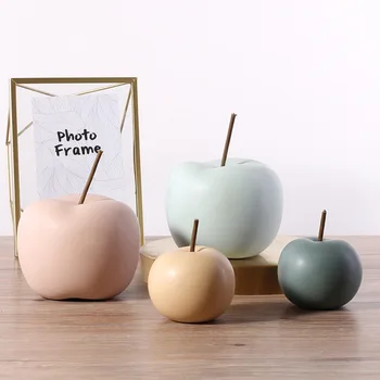 

Nordic Ceramic Apple Ornaments Modern Minimalist Living Room TV Cabinet Home Soft Decorations Fruit Furnishings