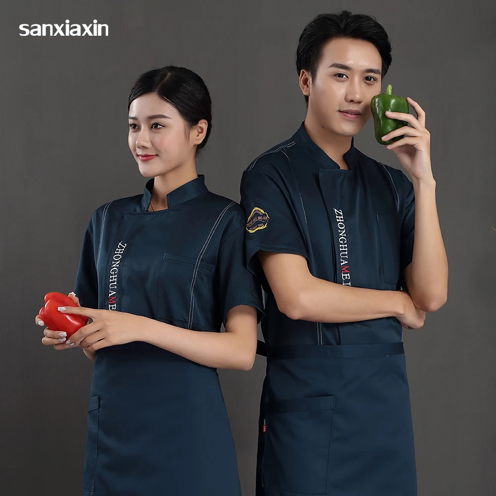 

High Quality Chef uniforms Catering Cook jacket cooker shirts waitress Western restaurant Hotel kitchen uniform work clothes men