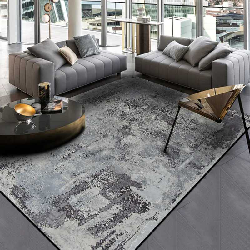 

Abstract Cement gray Ink painting carpet Short crystal velvet floor mat bedroom rug living room door mat custom made carpet