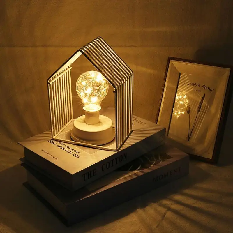 

Retro House Shape Night Lamp LED Candlestick Light Gift Wedding Home Party Decor High Light Efficiency No Thermal Radiation