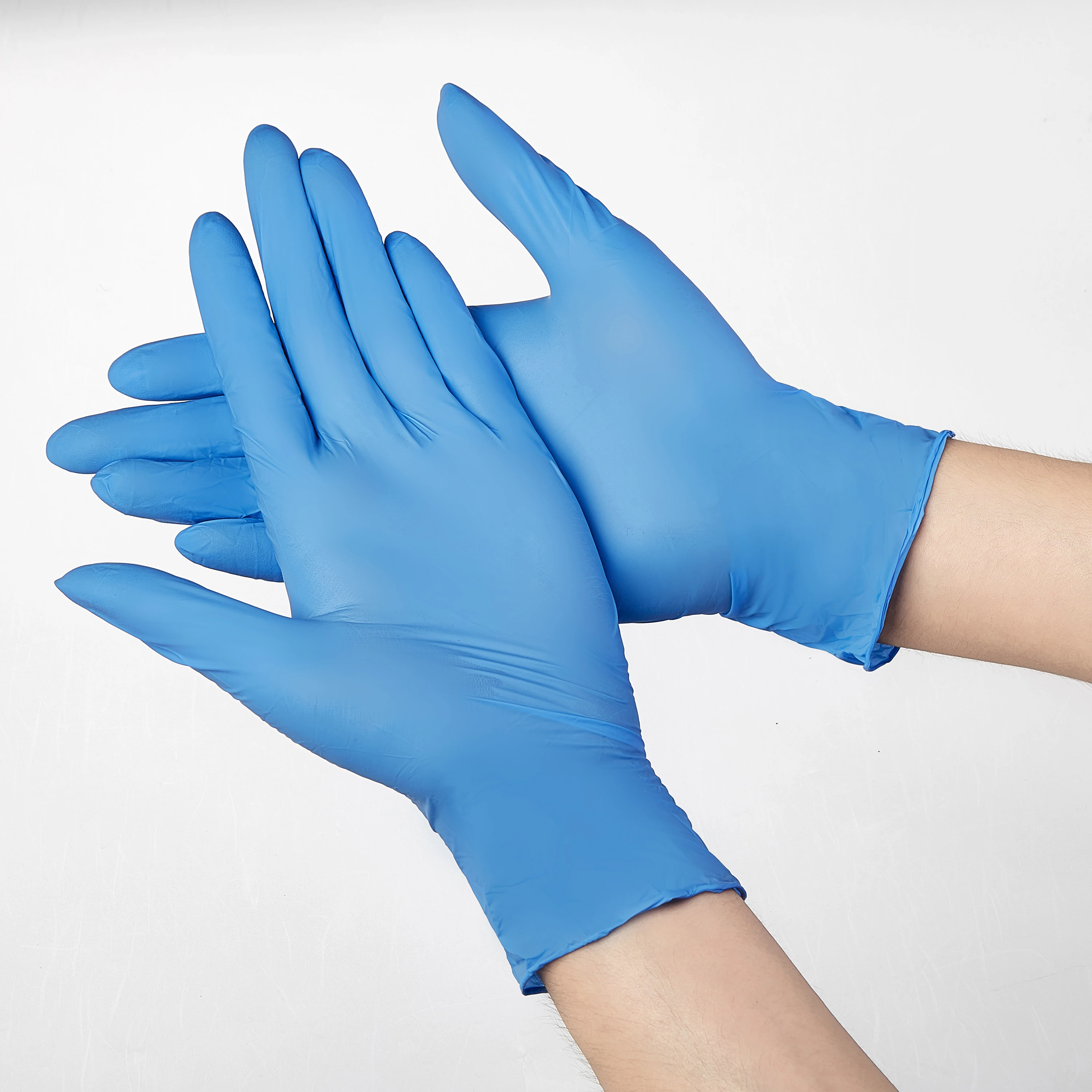 Guantes desechables de nitrilo para limpieza de cocina y jardín, de 9 pulgadas guantes mecánicos, color negro y rosa, color azul, 100 Uds.