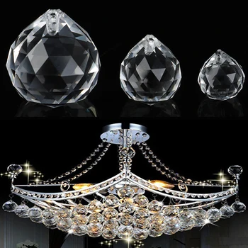 

1PC Crystal Round Ball Prism Hanging Ornament DIY Pendant Accessory Xmas Decor Gift