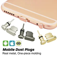 FONKEN-Puerto conector de auriculares, 3,5mm, AUX, enchufe de polvo para teléfono, ordenador portátil, con Pin Eyector, Micro USB tipo C, puerto de carga