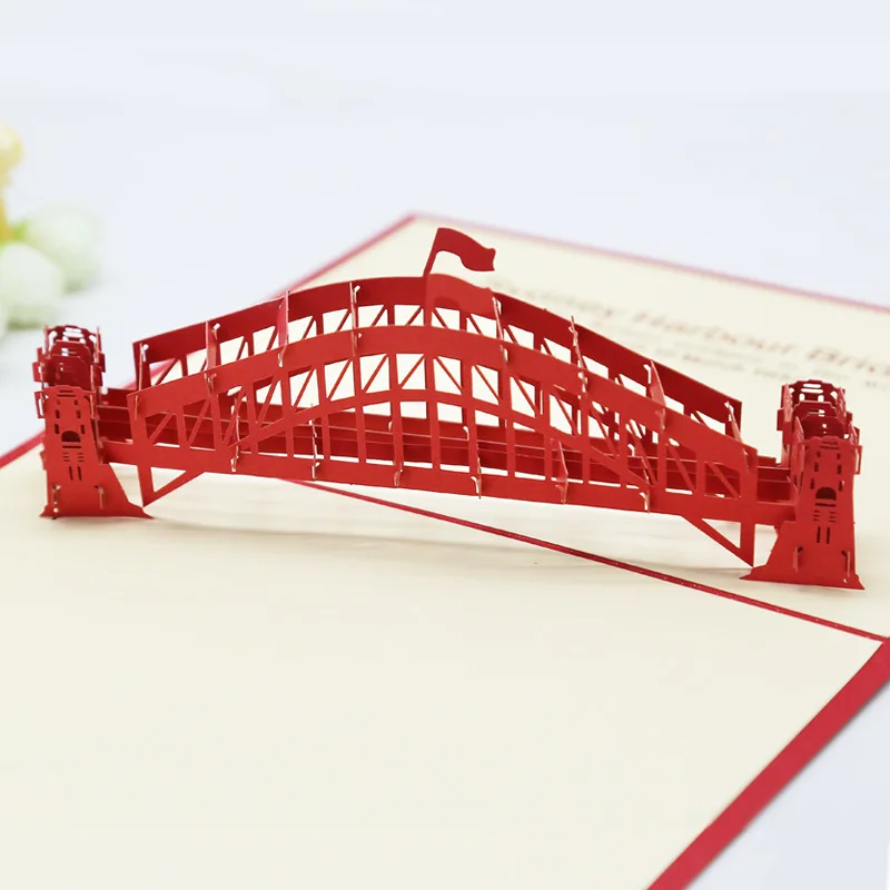 Sydney bridge 3D всплывающие подарки карта всемирно известное здание День рождения поздравительные открытки архитектура Пригласительные открытки для бизнеса туристическая открытка - Цвет: Sydney bridge