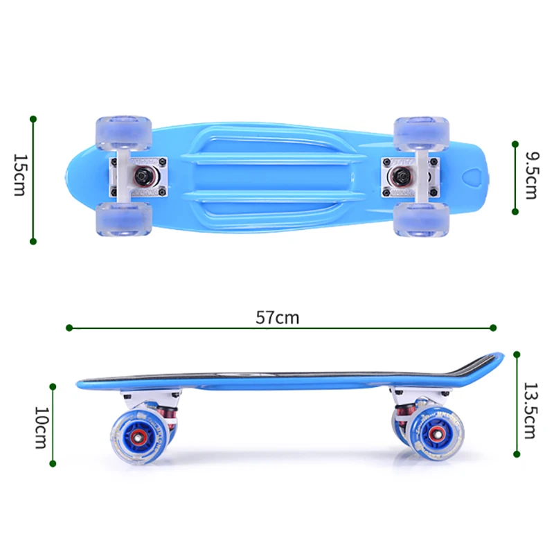 Naleving van Toepassing zondaar LETOYO Korea Mini Skateboard 22inch 57cm Fish Board Beginner Children  Scooter PP Penny Board Banana Skate Board Flashing Wheels|Skate Board| -  AliExpress