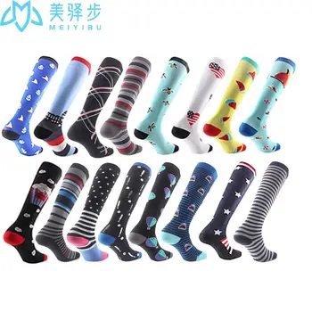 

500 Pairs Compression Soccer Socks Women Sports Socks Outdoor Running Racing Happy Socks Long Pressure Stockings Socks Ladies
