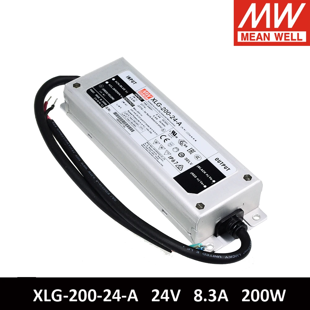 Тайваньская компания MEAN WELL Xlg 200 Series 200W источник постоянного питания 12V 24V 700mA 3500mA 3