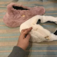 01912-pei03103 зимний теплый искусственный мех жемчужная Пчела Розовый без козырьков леди досуг кепка мужчины женщины Козырьки Шляпы