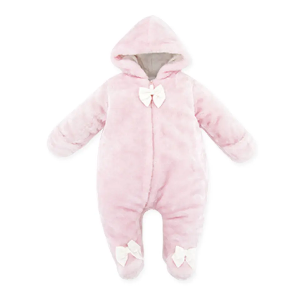 

Honeyzone Newborn Baby Girl Jumpsuits 0-12 months Winter Pink Thick Warm Baby Footies Cotton Infant Overalls Baby Boys Body Suit