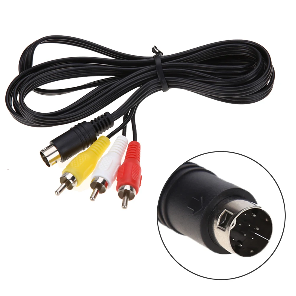 3RCA 1 8 m 9 pin Audio Video AV Cable for Sega Genesis 2 or 3