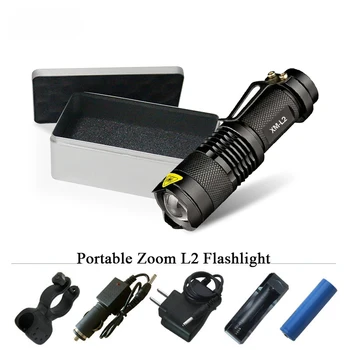 

Rechargeable Mini Zoom Led CREE XML T6 XM-L2 Powerful flashlight lanterna Led Torch Flashlights 3800 Lumens Use 18650 battery