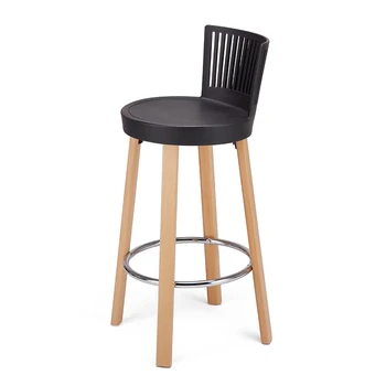 

Nordic solid wood bar chair designer modern minimalist stool fashion home high