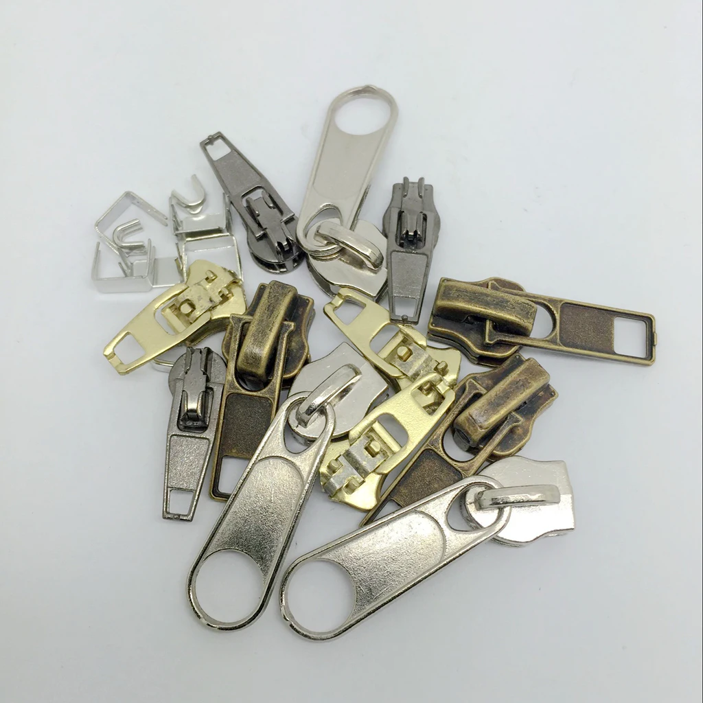 22 Pieces Mixed Zipper Repair Kit Zip Sliders Stops Removable Rescue Replacement for Jeans, Skirts Jackets