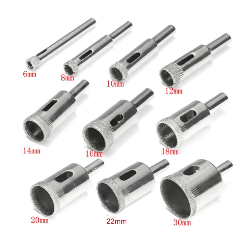 

10/16/20pcs 6-60mm Diamond Coated Drill Bit Tile Marble Glass Ceramic Hole Saw Drilling Bits For Power Tools