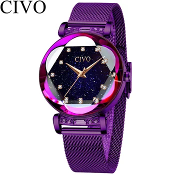 

Woman Watch 2019 CIVO Waterproof Steel Mesh Strap Clock Ladies Luxury Crystal Quartz Watch Woman Top Brand Relogio Feminino 8105