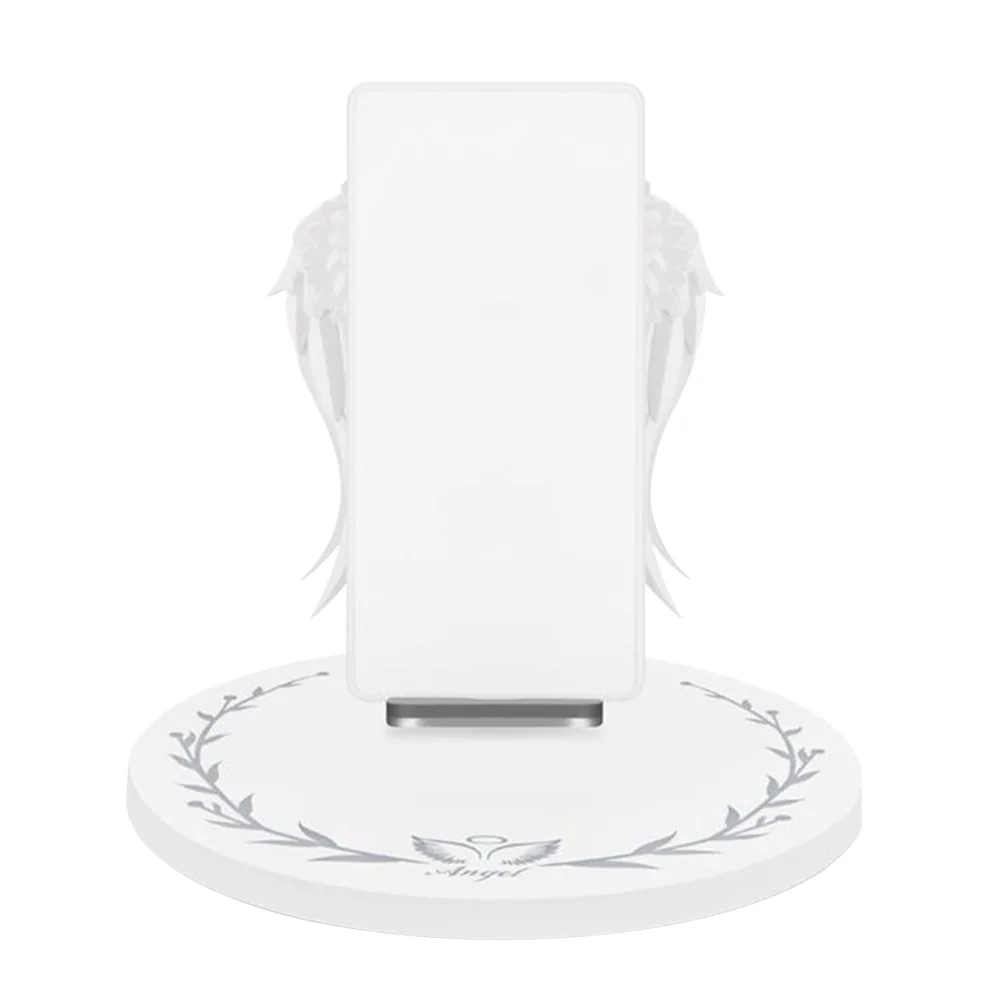

Protection Fast Station White Plastic Mobile Phone Holder Universal 10W Portable Wireless Angel Wings Charging Dock Stand