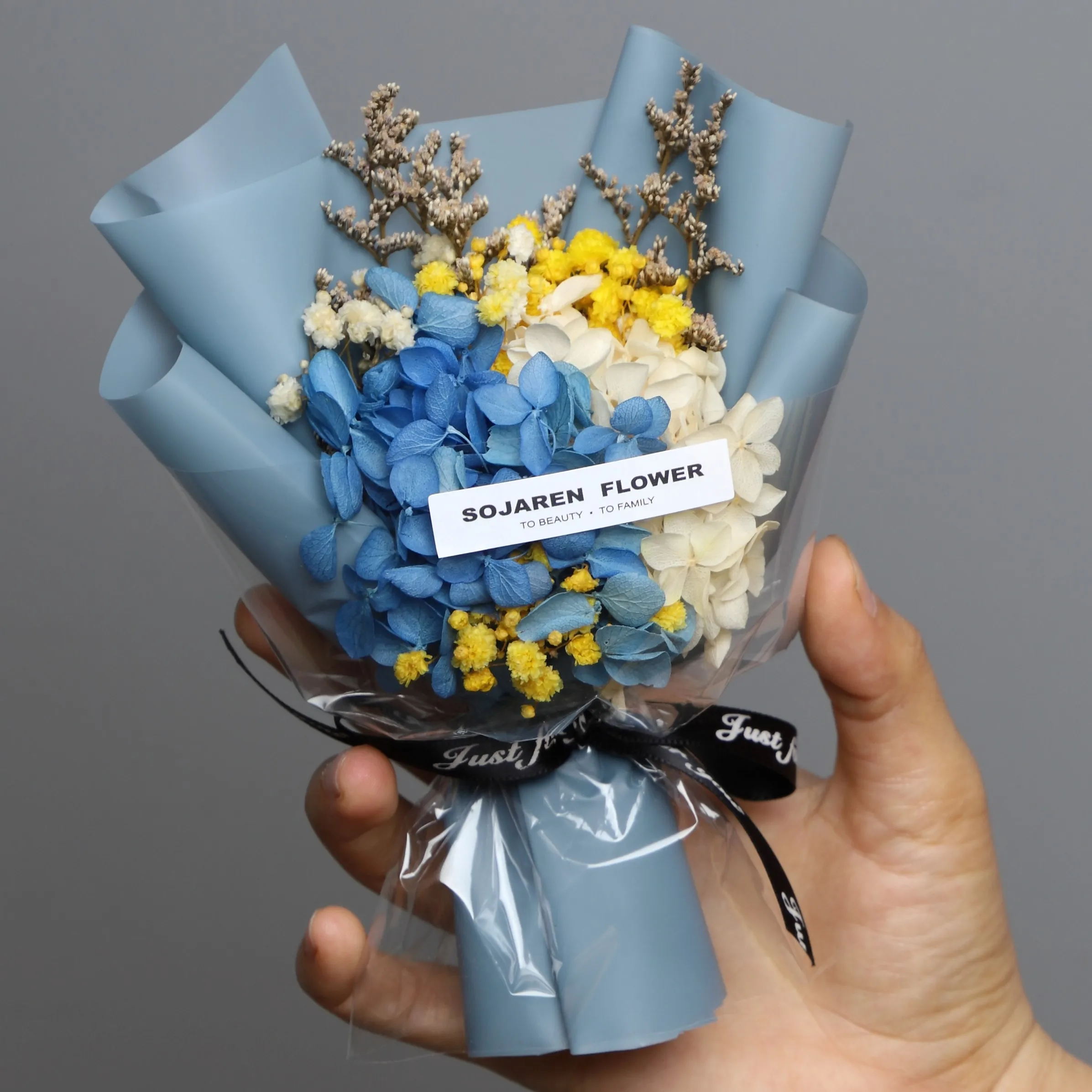 

Mini Bouquet of Dried Flowers, Small Hydrangea Hand, Wedding Gift for Boyfriend, Birthday Gift, Christmas