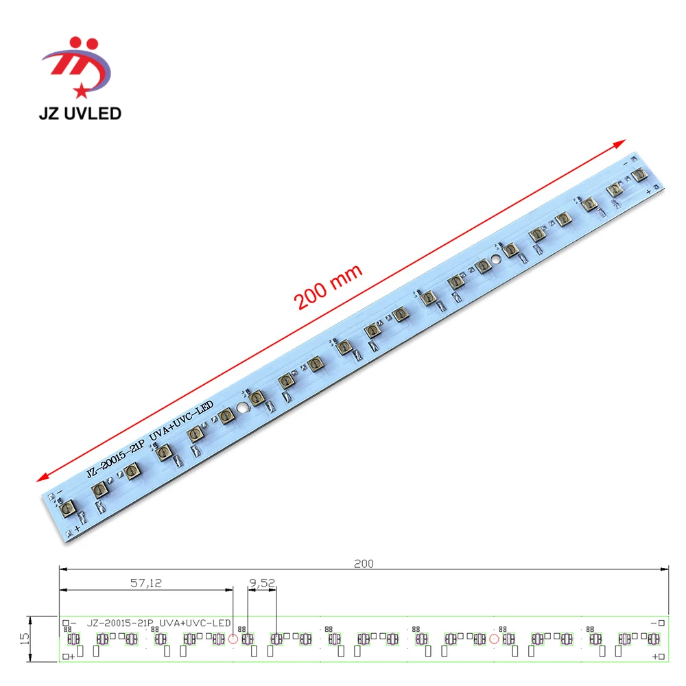 275nm 21 шт. UVC светодиодный DC 24 В для DIY UVC дезинфекционные лампы с USB блоком питания глубокий UVC светодиодный Фиолетовый светильник для стерилизации